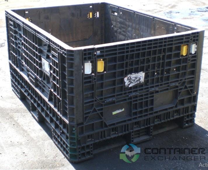 Pallet Containers For Sale: Used 64x48x34 Collapsible Bulk Containers Black with vented floors Michigan In Michigan - image 1