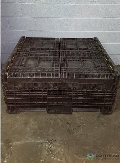 Pallet Containers For Sale: Used 45x48x42 Collapsible Bulk Containers with Drop Doors - Black In Ohio - image 3