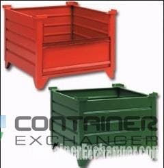 Metal Bins For Sale: NEW 31.5x25.5x30 Corrugated Solid Sided Metal Bulk Containers with Optional Doors Hopper Front Lugs In Wisconsin - image 1