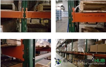 Pallet Racks For Sale: Used 44" x 28' Ridg-U-Rak Slotted Racks with 96" x 4.5" & 144" x 5" Beams, including Pallet Supports In New Jersey - image 1