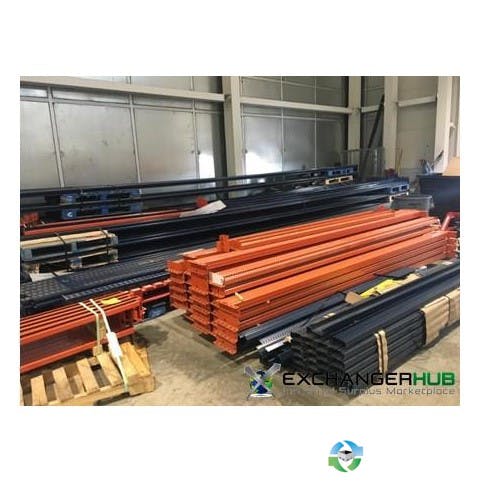 Pallet Racks For Sale: NEW & USED Mecalux Pallet Racks, 44x30 Bolted Uprigths, 102 & 144 slotted Beams - discounted material, never installed Ontario In Ontario - image 1