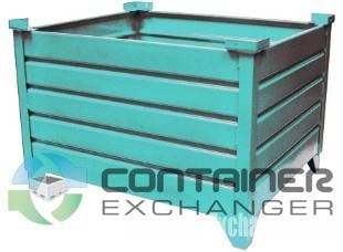 Metal Bins For Sale: NEW 49.5x49.5x24 Corrugated Solid Sided Metal Bulk Containers In Wisconsin - image 1