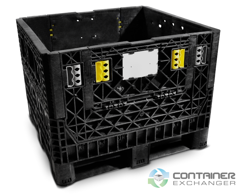 Pallet Containers For Sale: New Triple Diamond 30x32x25 Collapsible Bulk Boxes with 2 Drop Doors Black Indiana In Indiana - image 1