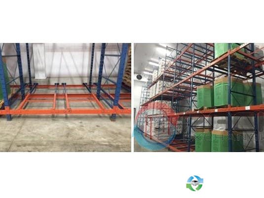 Push-Back Racks For Sale: Used Push Back Racks 565 Bays 2 deep x 4 high for 40x48 pallets Indiana In Indiana - image 2