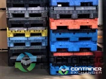 Pallet Containers For Sale: Used  45x48x34 Collapsible Bulk Containers with Drop Doors Black and Mixed Colors Michigan In Michigan - image 3