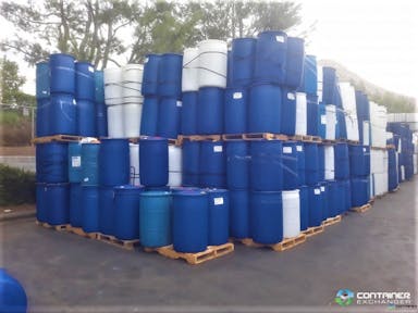 Drums For Sale: Used 55 Gal Food Grade Plastic Drums Closed Top Blue California In California - image 3