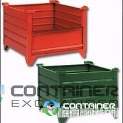 Metal Bins For Sale: NEW 31.5x31.5x30 Corrugated Solid Sided Metal Bulk Containers with Optional Doors Hopper Front Lugs Wisconsin In Wisconsin - image 1