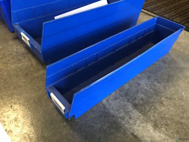 Stacking Totes For Sale: Used Quantum Shelf Bin 17-7/8x4-1/8X4 In Texas - image 1