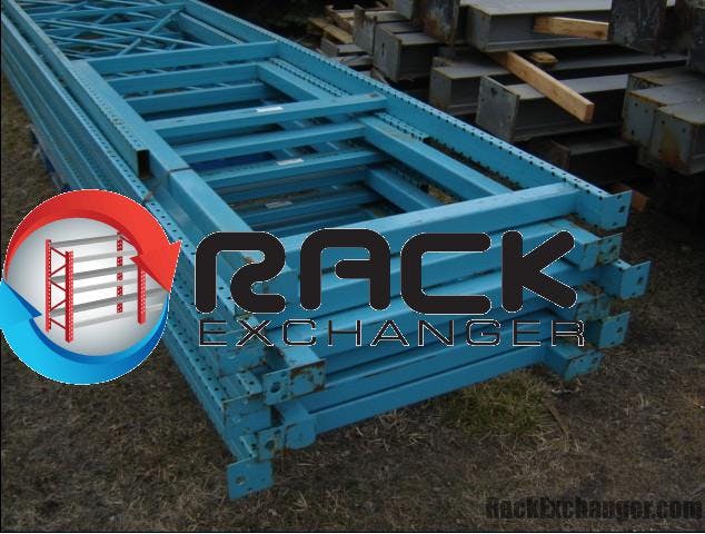 Uprights For Sale: Sections 20 ft x 44 in Pallet Rack w. 96 in Beams and Wire Decks In null - image 1