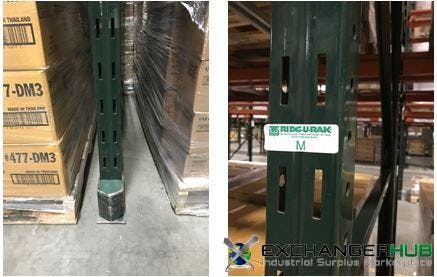 Uprights For Sale: Ridg-u-rak slotted - Used 44" x 21' high heavy-duty M Gauge, 12.5 Racking In New Jersey - image 1
