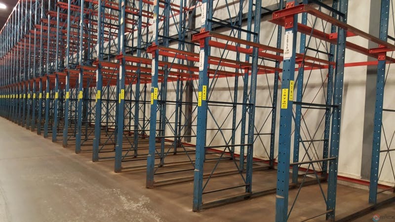 Drive-In Racks For Sale: 3 Deep drive in, floor + 2/3 levels, 130 Bays, 1,200 pallet positions, 26' uprights In null - image 2