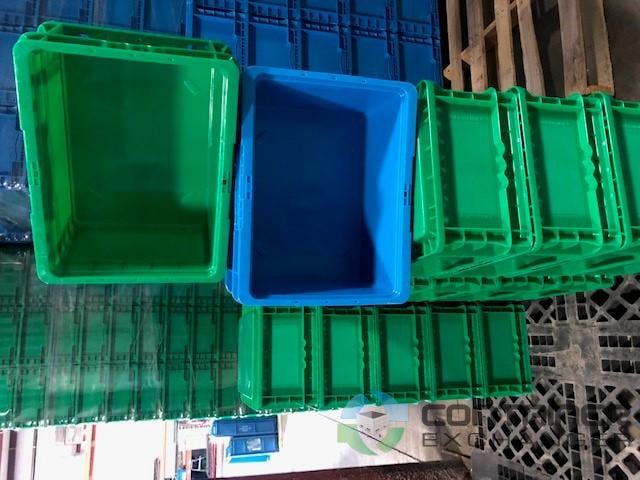 Stacking Totes For Sale: New 15x12x7.5 Blue/Green Stacking Totes KY In Kentucky - image 1
