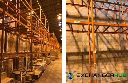 Pallet Racks For Sale: Used Pallet Racks - Lock Rack - Down and Ready for Sale - 100 pcs, 42" deep x 21' Uprights + 400 Beams, C4 x 93" with bed supports In New Jersey - image 1
